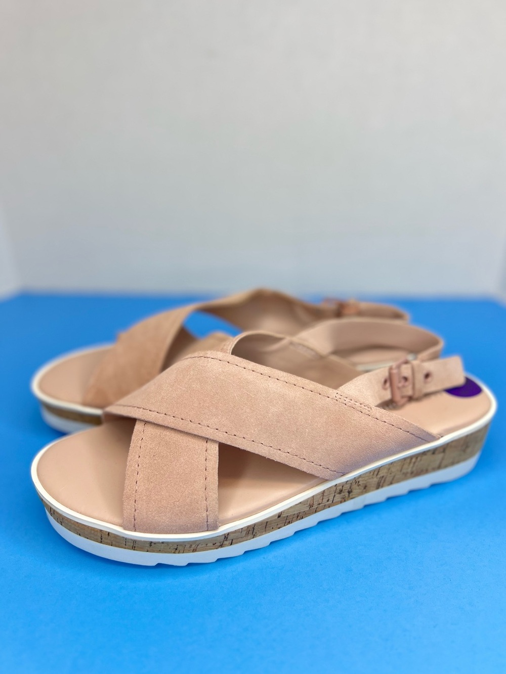 Marc Fisher Glitze Slingback Womens Suede Sandals-Susty Mauve Adjustable Sz 8.5M